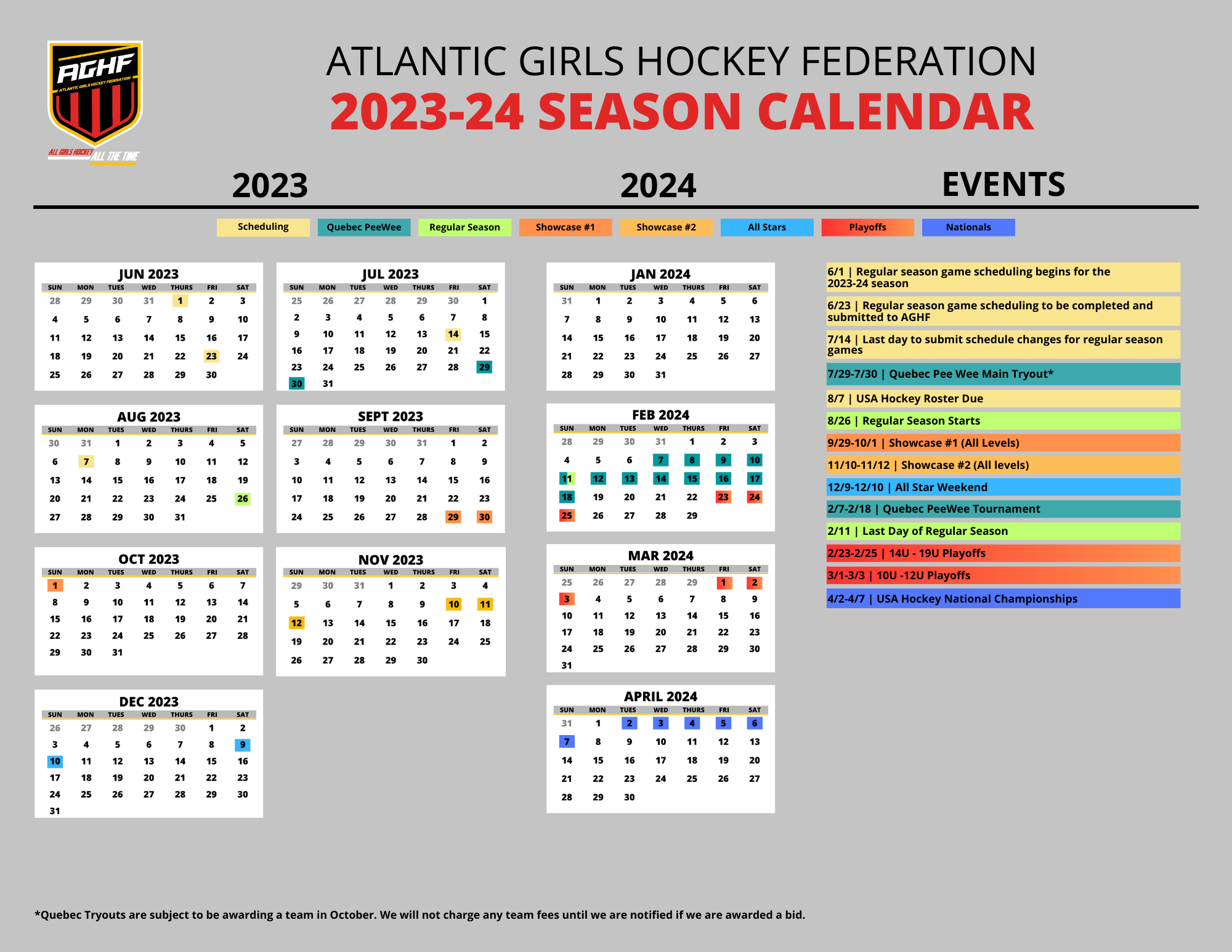 2023-24 AGHF Season Calendar 5.11